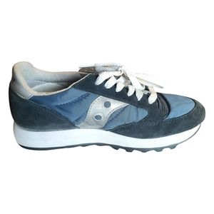 Saucony Original Jazz Blue Silver Low Top Classics Sneakers Womens Size 6.5